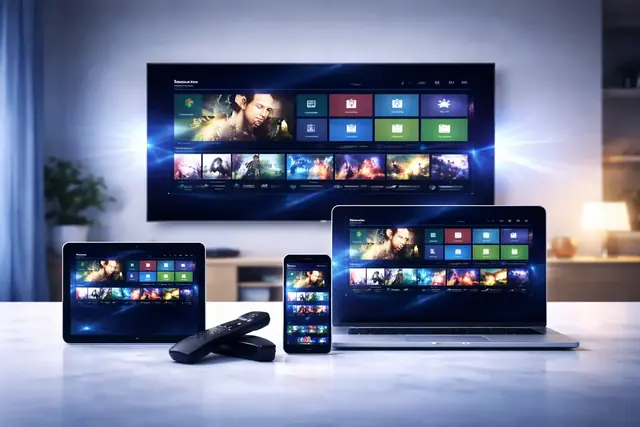 Sharo5 streaming on a smart TV, tablet, laptop and phone at once