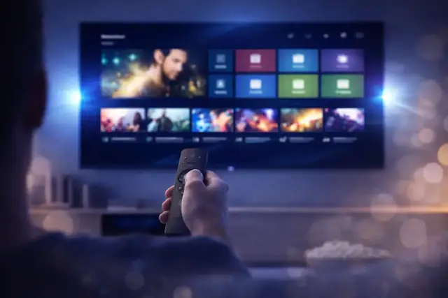Picking a channel with the remote in the Sharo5 guide